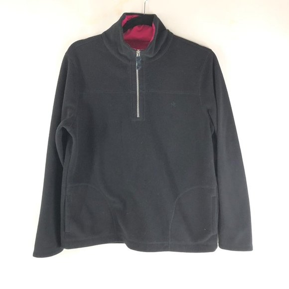 Old Navy Womens Fleece Pullover 1/4 Zip Pockets Black Size L - Picture 1 of 3